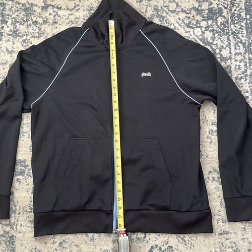 Le Tigre The Classic track jacket Logo Embroidered size XL black blue trim zip - Picture 6 of 14