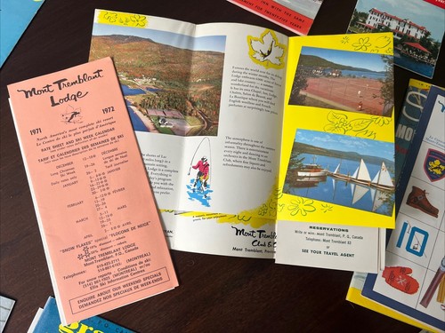 25+Pcs Vintage Quebec Ontario ski resort Lodge Flyer Brochures inserts Maps RARE - Picture 9 of 17