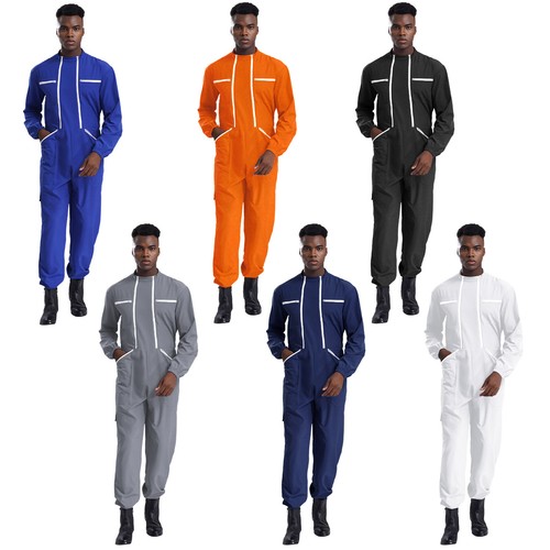 Men's Work Coveralls One Piece Mechanics Workwear Long Sleeve Jumpsuit Overalls