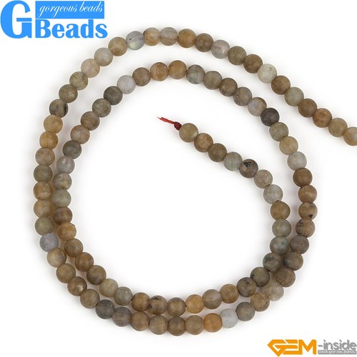Envío gratuito Cuentas redondas de labradorita arco iris mate piedras preciosas naturales 15" - Imagen 17 de 33