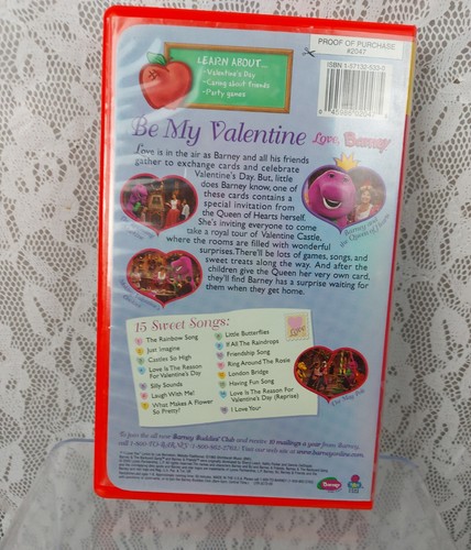 Barney's Be My Valentine Love Barney VHS Video Tape Purple Dinosaur Kids 2000 - Picture 4 of 11