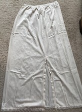 Vintage Lorraine Ivory Long Half Slip w/ Slit Lingerie Lace Elastic Waist Medium
