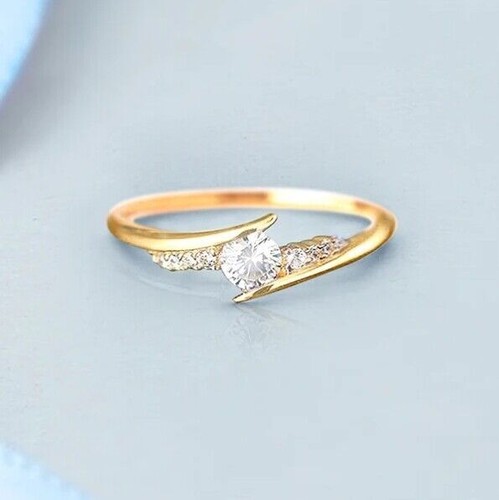 Ring Aus Edelstahl Vergoldet Damenringe Verlobungsringe Eheringe Schmuck Neu - Bild 3 von 7