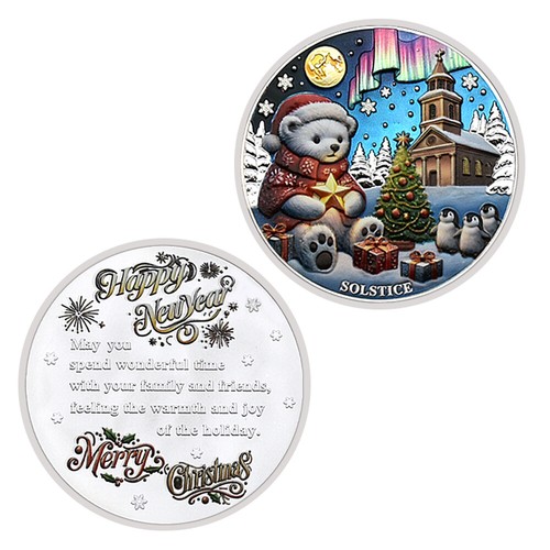 4Pcs/set Merry Christmas Memorial Coins Zinc Alloy Challenge Coin Holiday Gift - Picture 7 of 9