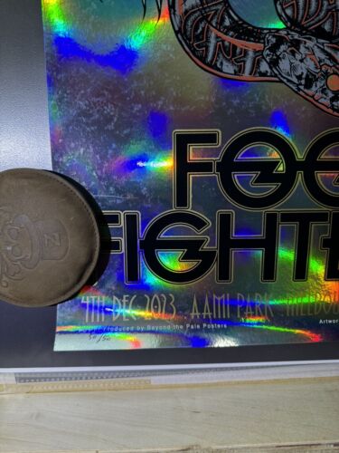 Poster FOO FIGHTERS MELBOURNE 2023 RHYS COOPER AP Foil #/50 Vedi foto - Foto 2 di 3