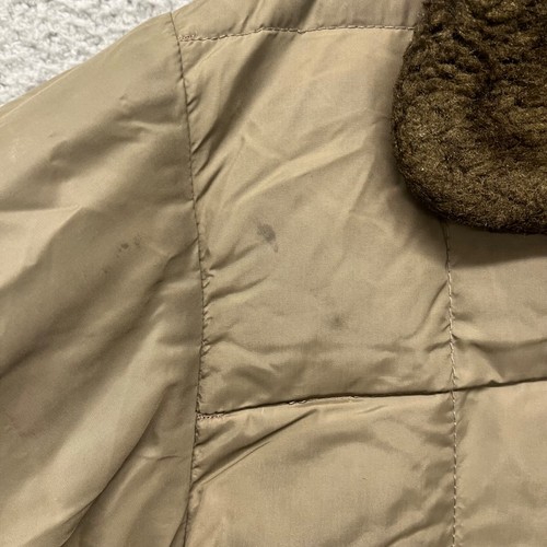 True Vtg Down Jacket Mens M Brown Sherpa Collar Quilted Comfy Outdoor Garment - Picture 4 of 19