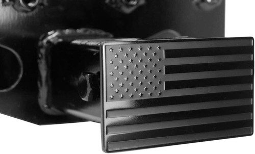 eVerHitch USA Black Flag Stainless Steel Emblem on Hitch Cover Fits 2" Receivers - Foto 5 di 5