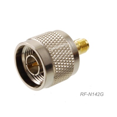 N-Type Male to SMA Female 50-Ohm RF Coaxial Adapter, RF-N142G