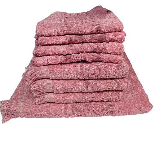Vintage Cannon Monticello Santa Cruz geformte Dusty Pink Waschung Hand Körper Handtücher Set 8