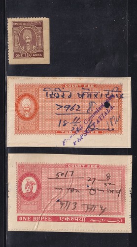 3 NALAGARH (INDISCHER STAAT) Briefmarken (Los B)