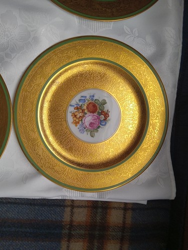 12 platos de cena Thomas Bavaria más dorados 10 5/8" PEIKIN GALERÍAS ROSAS - Imagen 10 de 14