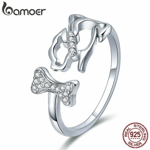 European 925 Sterling Silver Cat Moon Butterfly Ring Weeding Jewelry Women Gifts - Picture 20 of 262