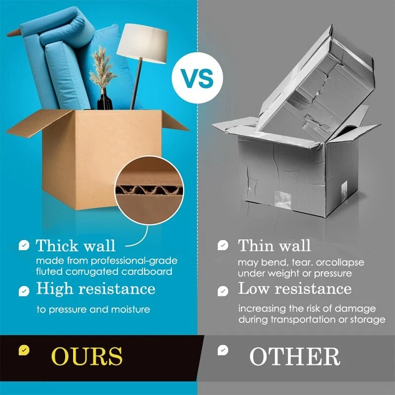 [5-Pack] 10x10x10 Inch Heavy-Duty Boxes｜Eco-Friendly, Moving & Storage - Image 4 of 4