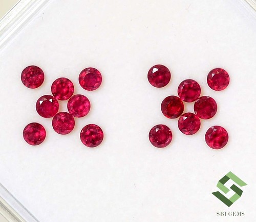 4.16 CTS Natural Ruby Round Cut 4 mm Lot 12 Pcs Faceted Loose Gemstones GF - Picture 3 of 10