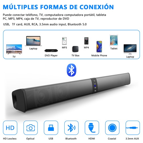 Wireless Surround Sound Bar 4 Speaker System Bluetooth Subwoofer TV Home Theater - Picture 9 of 12