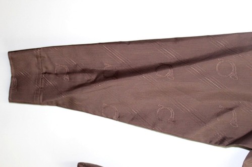 NOS Vintage Brown 70's Disco Shirt French Brass Hunting Horn Print Wards men's S - Picture 7 of 7