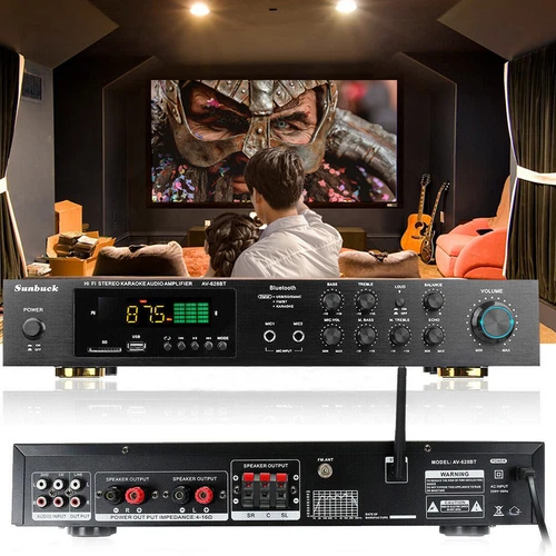 HiFi Verstärker 5 Kanal Digital FM USB Stereo Amplifier Bluetooth Vollverstärker - Bild 5 von 14
