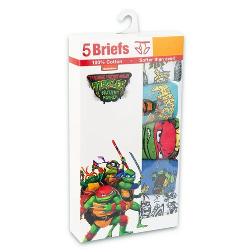 Teenage Mutant Ninja Turtles 5 Pack Boys Briefs Size 6 100% Cotton NEW - Picture 1 of 4