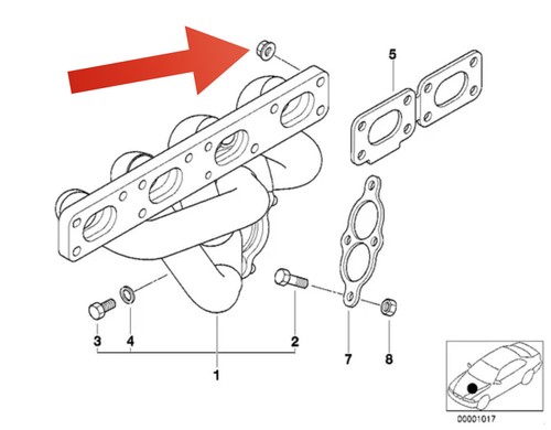 E34 x12 M7 Copper Nut for BMW Exhaust Manifold Stud to Cylinder Head - Bild 3 von 3