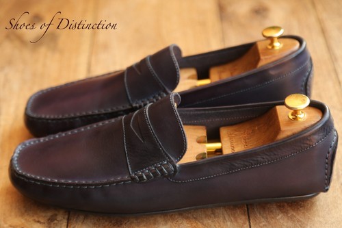 Joseph Cheaney Blue Purple Leather Loafers Driving Shoes Men's UK 11 US 12 New - 第 2/11 張圖片