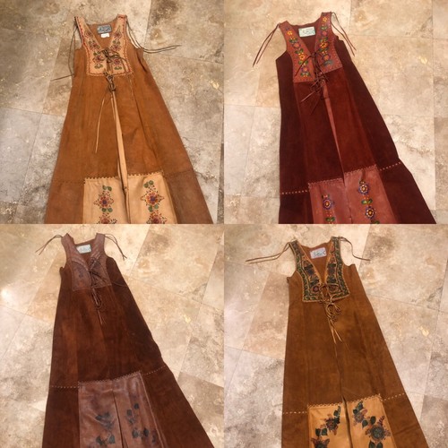 Chaleco de Cuero Char de Colección Años 70 Chaqueta Polvorín Pintado a Mano Cosido a Látigo Hippy Boho - Imagen 2 de 3