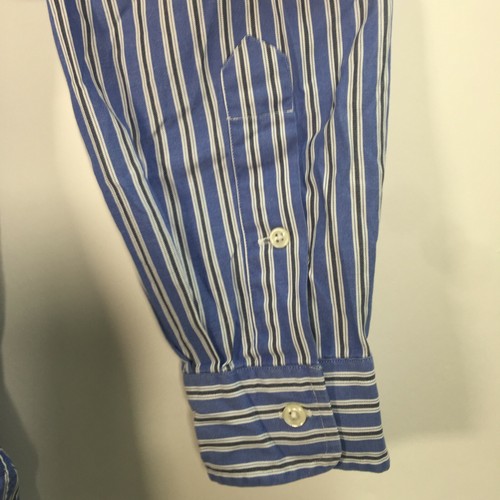 Polo Ralph Lauren Yarmouth Mens Sz 16 - 35 Button Down Blue Stripes Long Sleeve - Picture 8 of 11
