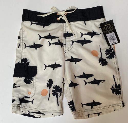 NEW "Art Class" Sharks Boy's Size 7  Board Shorts Swimsuit. Lined.