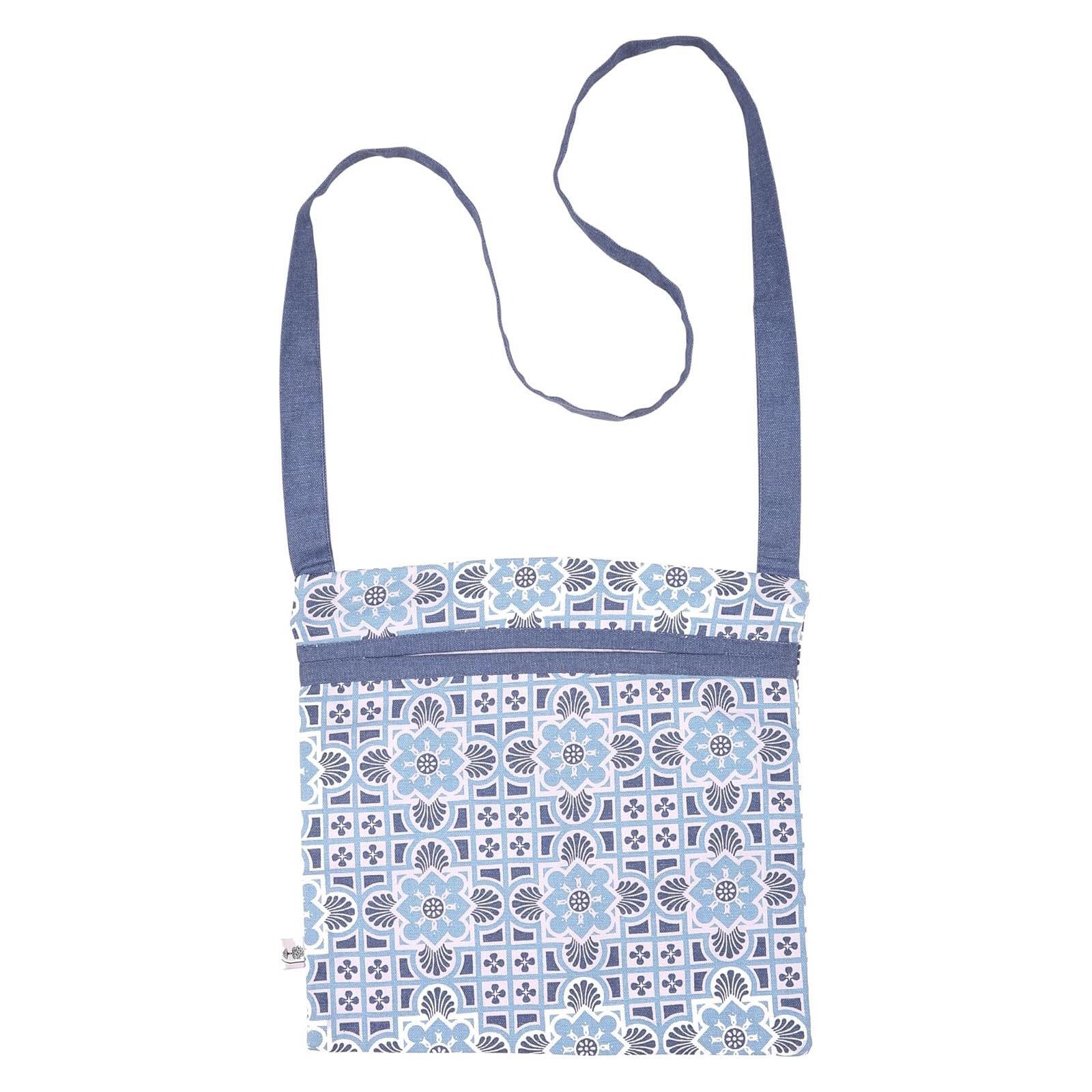 RHS Peg Bag Blue Tile 100% Cotton Hanging Storage Hanger Pegs Washing Strap
