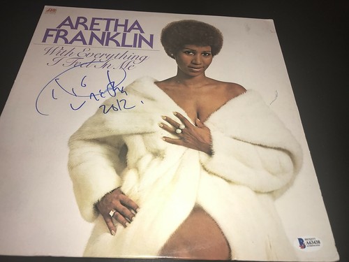ARETHA FRANKLIN SIGNED AUTOGRAMM VINYL ALBUM RESPEKT SÄNGER BECKETT COA AUTO D - Bild 1 von 2