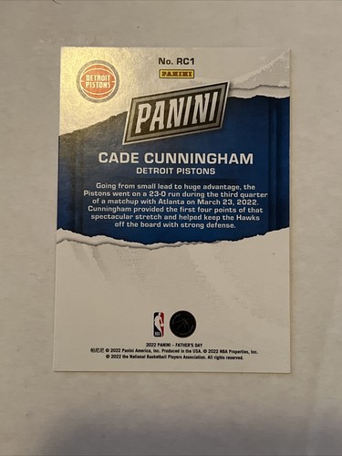 Cade Cunningham 2021-22 Panini Father’s Day Rookie - 第 2/2 張圖片