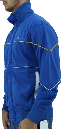 Chaqueta deportiva Rocawear para hombre azul con botones completos retro de diseñador urbano ropa de calle - Imagen 2 de 4