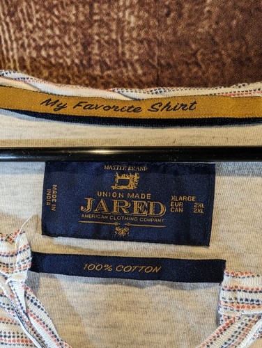 Camisa Hecha Jared Union Para Hombre Talla XL Bronceada Y Diseños Manga Corta - Imagen 2 de 5