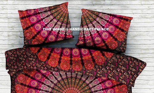 Indian Mandala Bed Cover Sheet Bohemian Decor Bedding Throw Queen Coverlet Set - Picture 18 of 40