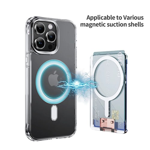 Transparent Magsafe Pocket Bracket Card Holder Wallet Fr iPhone 15 Pro Max 14 13 - Picture 11 of 20