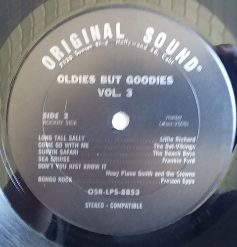 Oldies But Goodies Vol 3 -Vinyl LP 1971 Original Sound OSR-LPS-8853 Rock Roll - Imagen 6 de 6