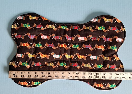 Set of 2 Bone Shaped Dachshund Print Fabric Placemats - Picture 2 of 4