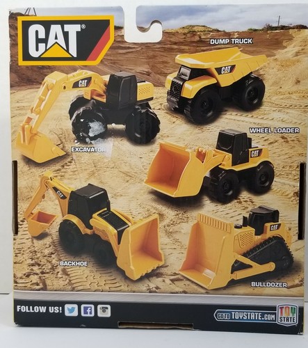 Toy State CAT Mini Machines 5 Pack Plastic Caterpillar Construction - Picture 2 of 6