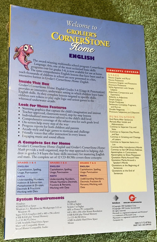 Grolier's Cornerstone Home English #4 Usage/Punctuation Grades 3-4 CD-ROM New! - Image 2 of 4