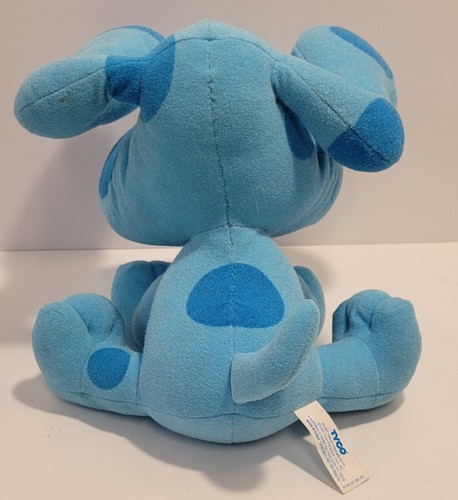 Vintage 1997 Blues Clues Plüschtier Stofftier Spielzeug blauer Hund Tyco 8 Zoll Pose A blau - Bild 7 von 12