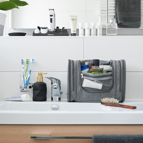 Obics Kulturbeutel Herren & Damen Gross Grau 8L XXL - Kulturtasche Zum Aufhängen - Bild 7 von 12
