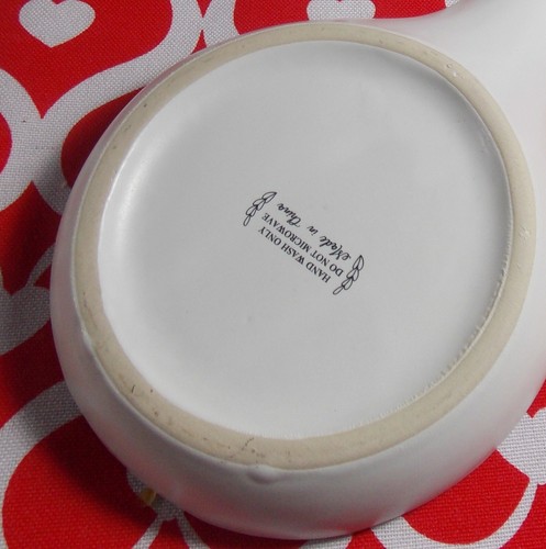 Cuchara de gres crema con motas doradas decoración de cocina - Imagen 6 de 6