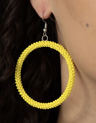 Earrings Yellow Seed Bead Necklace Paparazzi Paparazzi Beauty And