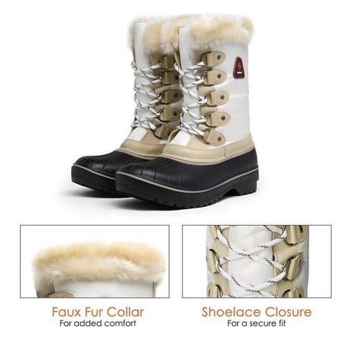 DREAM PAIRS Women's Warm Faux Fur Lined Mid Calf Winter Snow Boots Size 6 - Picture 4 of 12