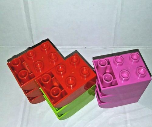 Lote de 9 Bloques LEGO Duplo 2 X 3 Arco Invertido Rosa Verde Rojo - Imagen 4 de 4