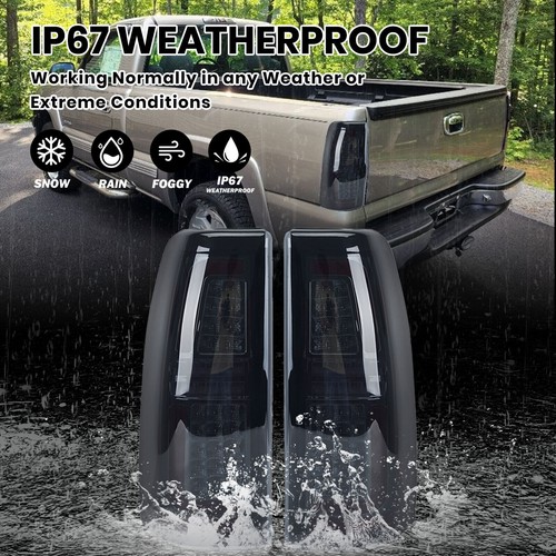 Smoked LED Tail Light For Chevy Silverado 1999-2006 For GMC Sierra 1999-2002 NEW - Picture 3 of 11