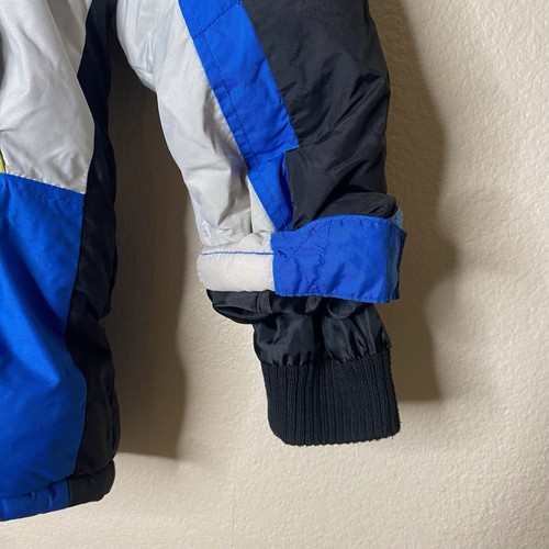 Nautica Kids Winter Ski Coat Size 10/12 Blue and Yellow Zippers and Buttons - Picture 4 of 11