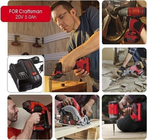 For Craftsman V20 20 Volt MAX Lithium Battery / Charger CMCB204 CMCB202 CMCB201 - Picture 8 of 25