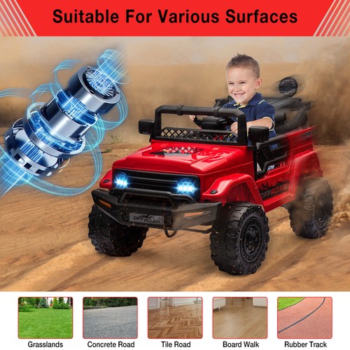 Electric Car 12V Ride on Truck Car Toys with Remote Control for Kids 4-8 Gifts - Picture 2 of 10