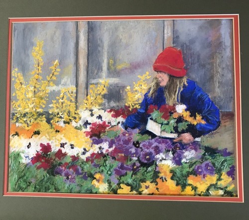 Jill Atkins Art Painting Oregon The Gardener Gardening Flowers Garden Landscape - Picture 1 of 10