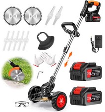 2500W Cordless Weed Eater Electric Brush Cutter Lawn Edger Grass String Trimmer